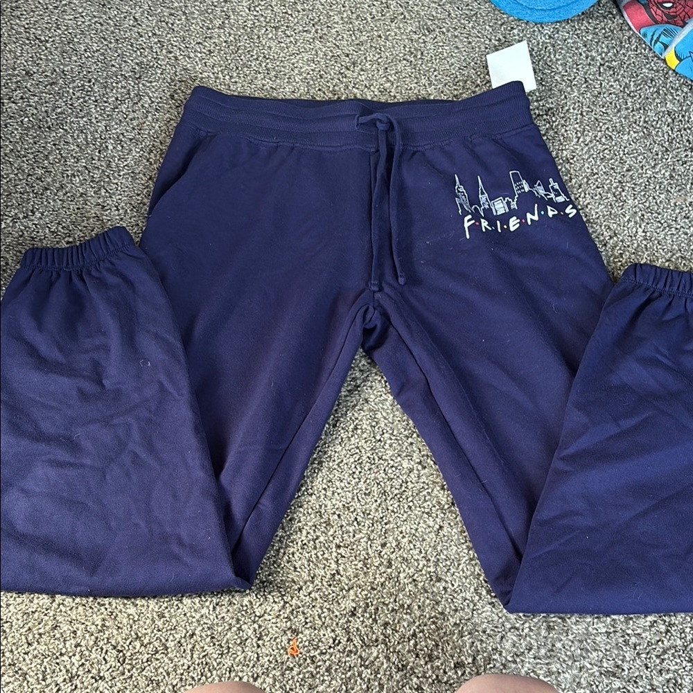 FRIENDS Blue Joggers with Logo Detailing